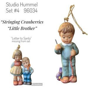 Studio Hummel 2 Christmas Ornaments from Set #4 96034 Vintage 1997 Goebel Hummel
